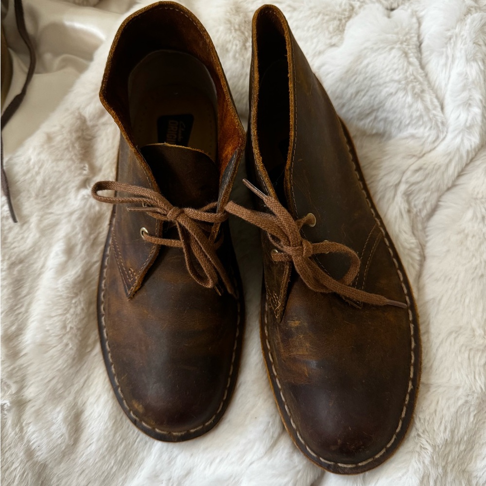 Clarks Brown Leather Moccasin Chukka Shoes